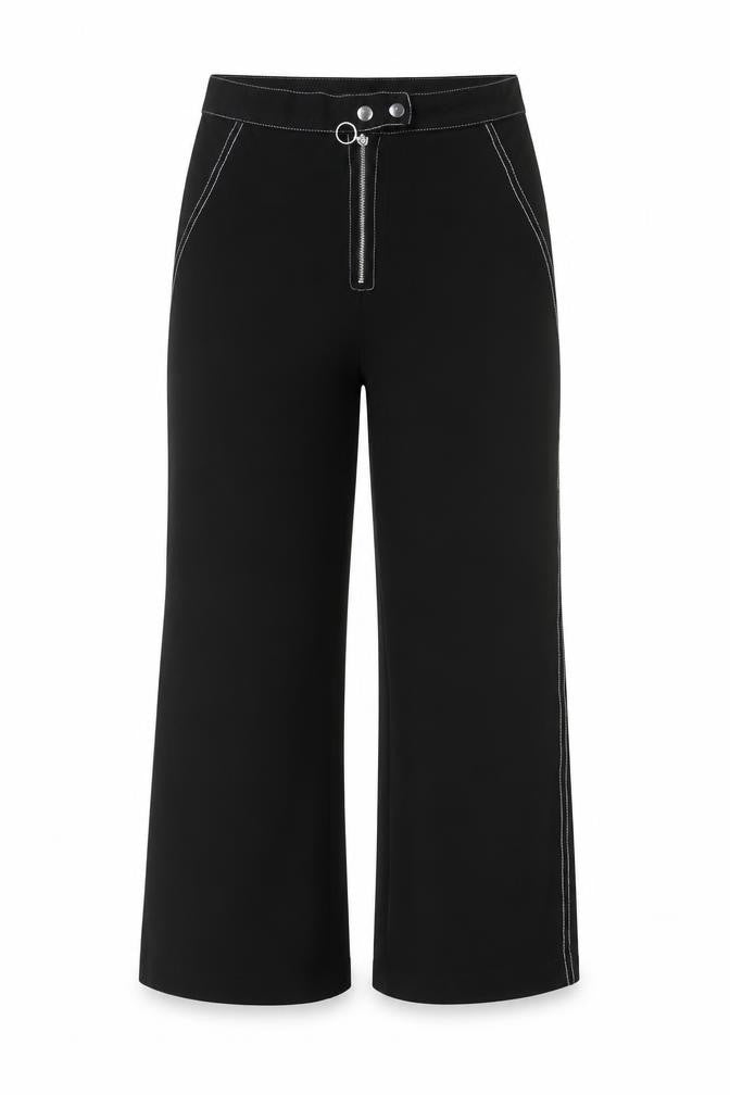 New Look Womens Black Polyamide Trousers Size 8 L20 in Regular Zip