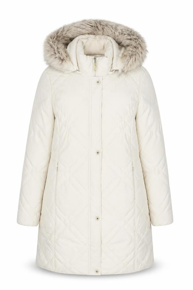 Per Una Womens Beige Parka Coat Size 12 Zip