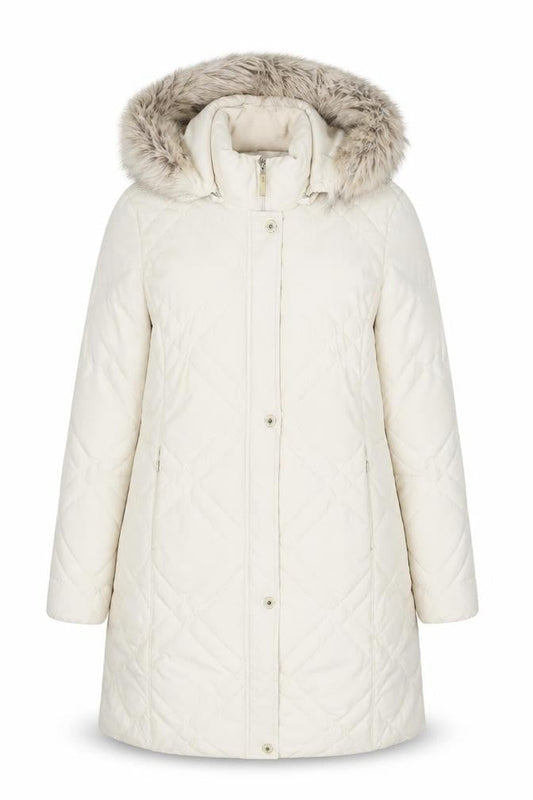 Per Una Womens Beige Parka Coat Size 12 Zip