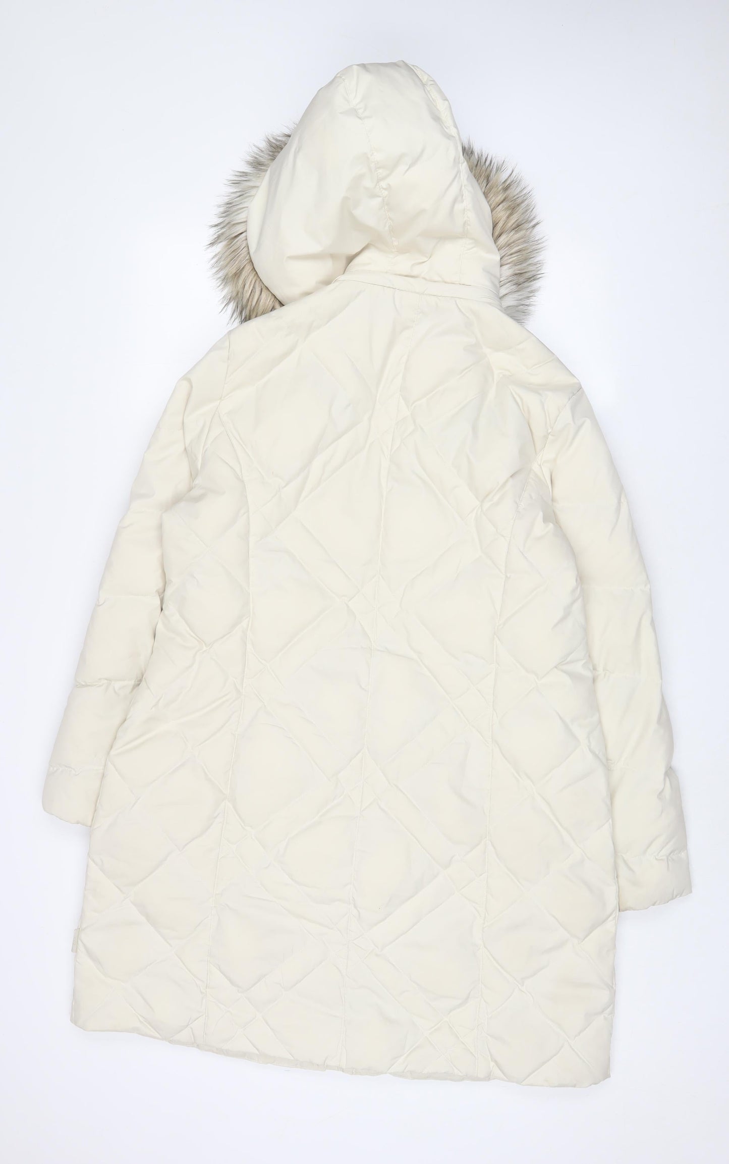 Per Una Womens Beige Parka Coat Size 12 Zip