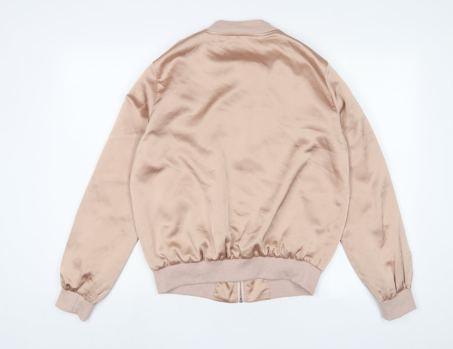 New Look Womens Pink Jacket Size 12 Zip - Embroidered