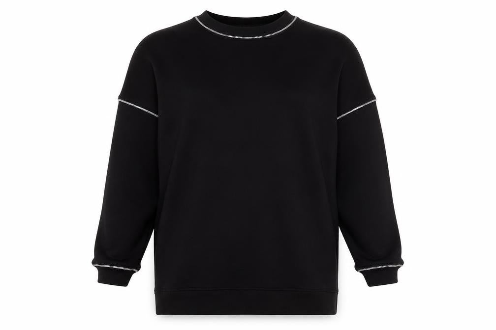 Missguided Womens Black Cotton Pullover Sweatshirt Size 10 Pullover