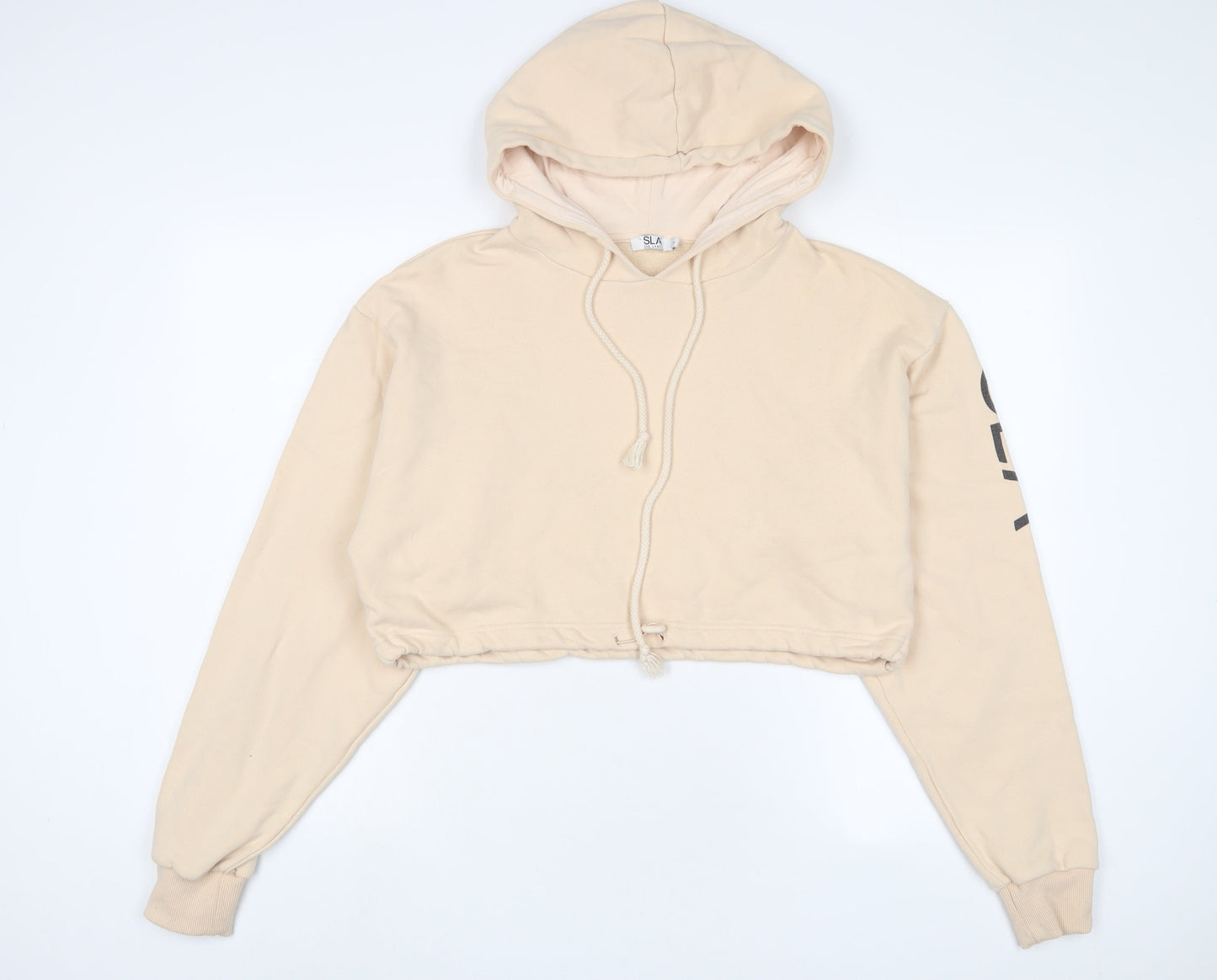 SLA Womens Beige Cotton Pullover Hoodie Size S Pullover