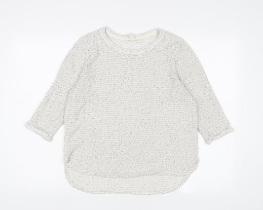 H&M Womens Grey Crew Neck Polyester Pullover Jumper Size M