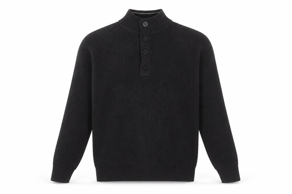 Blue Harbour Mens Blue High Neck Cotton Pullover Jumper Size M Long Sleeve