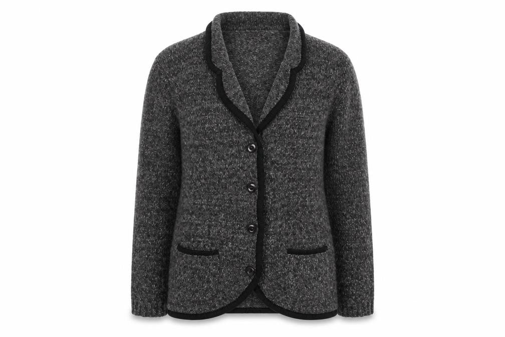 Damart Womens Grey V-Neck Cotton Cardigan Jumper Size 14