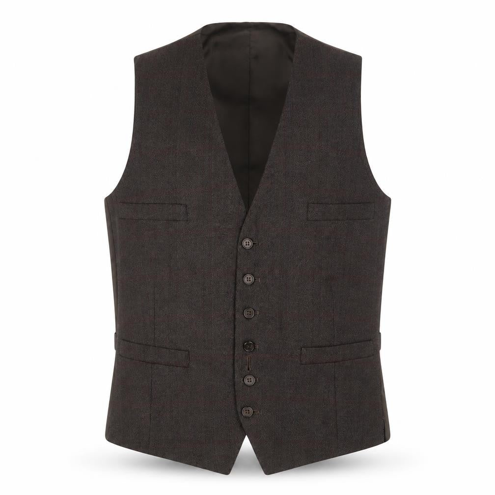 Centaur Gold Collection Mens Brown Polyester Jacket Suit Waistcoat Size 38 Regular