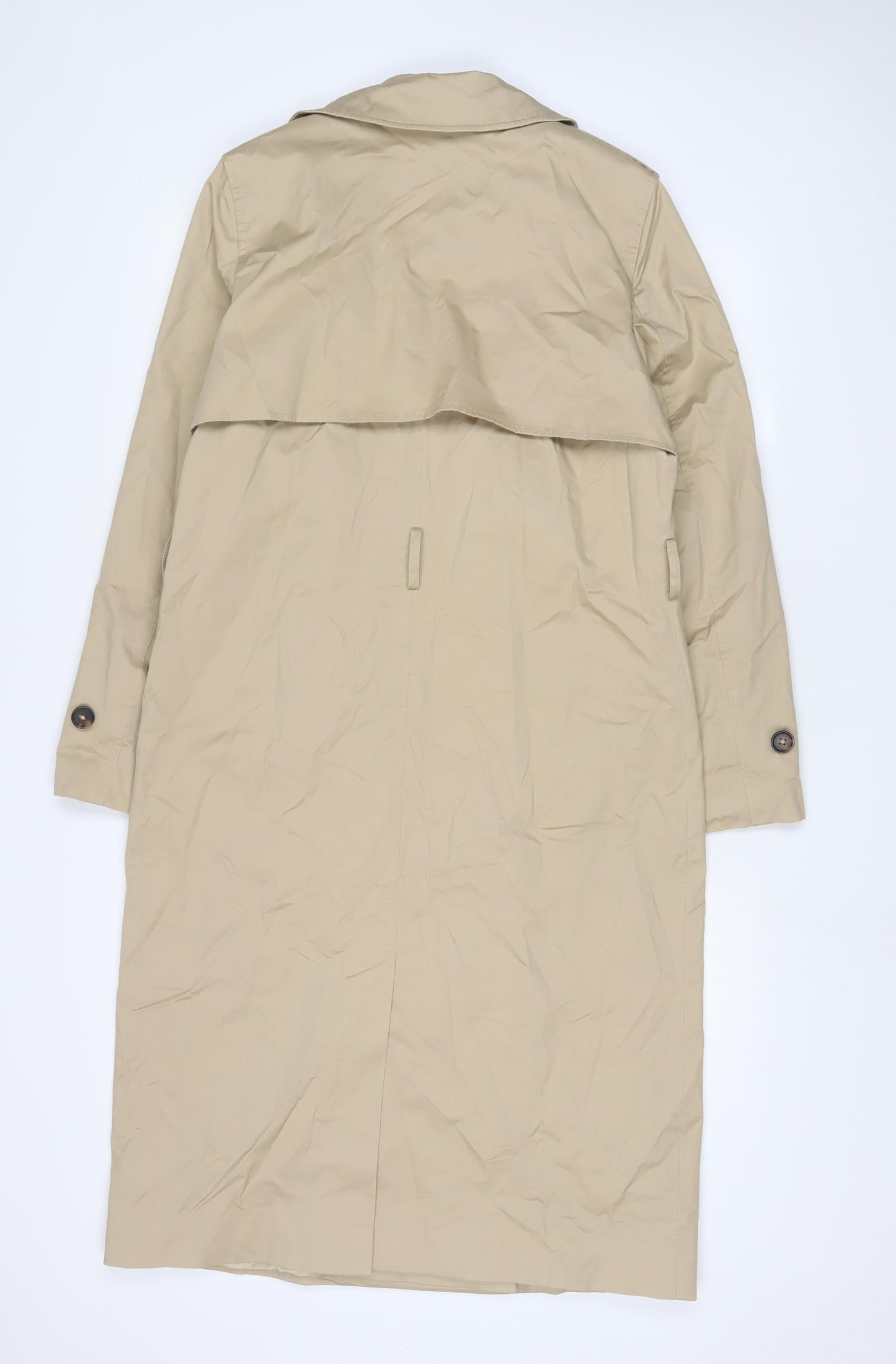 Marks and Spencer Womens Beige Overcoat Coat Size 12 Button