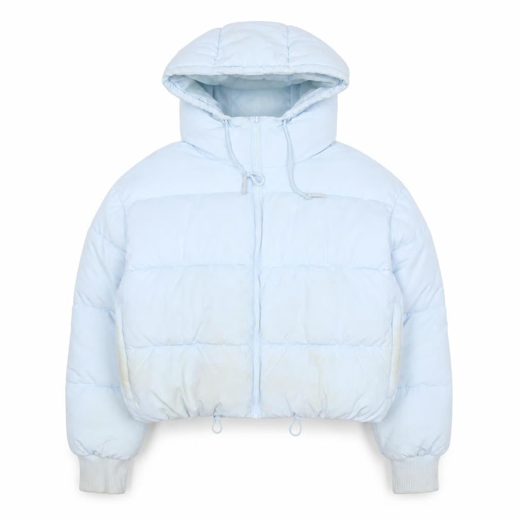 Monki Womens Blue Puffer Jacket Coat Size S Zip - Zip Pockets
