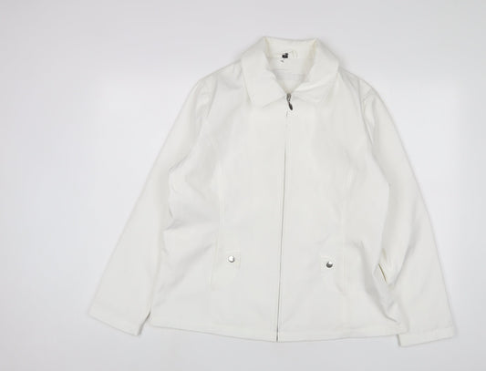 Finesse Womens White Jacket Size 14 Zip