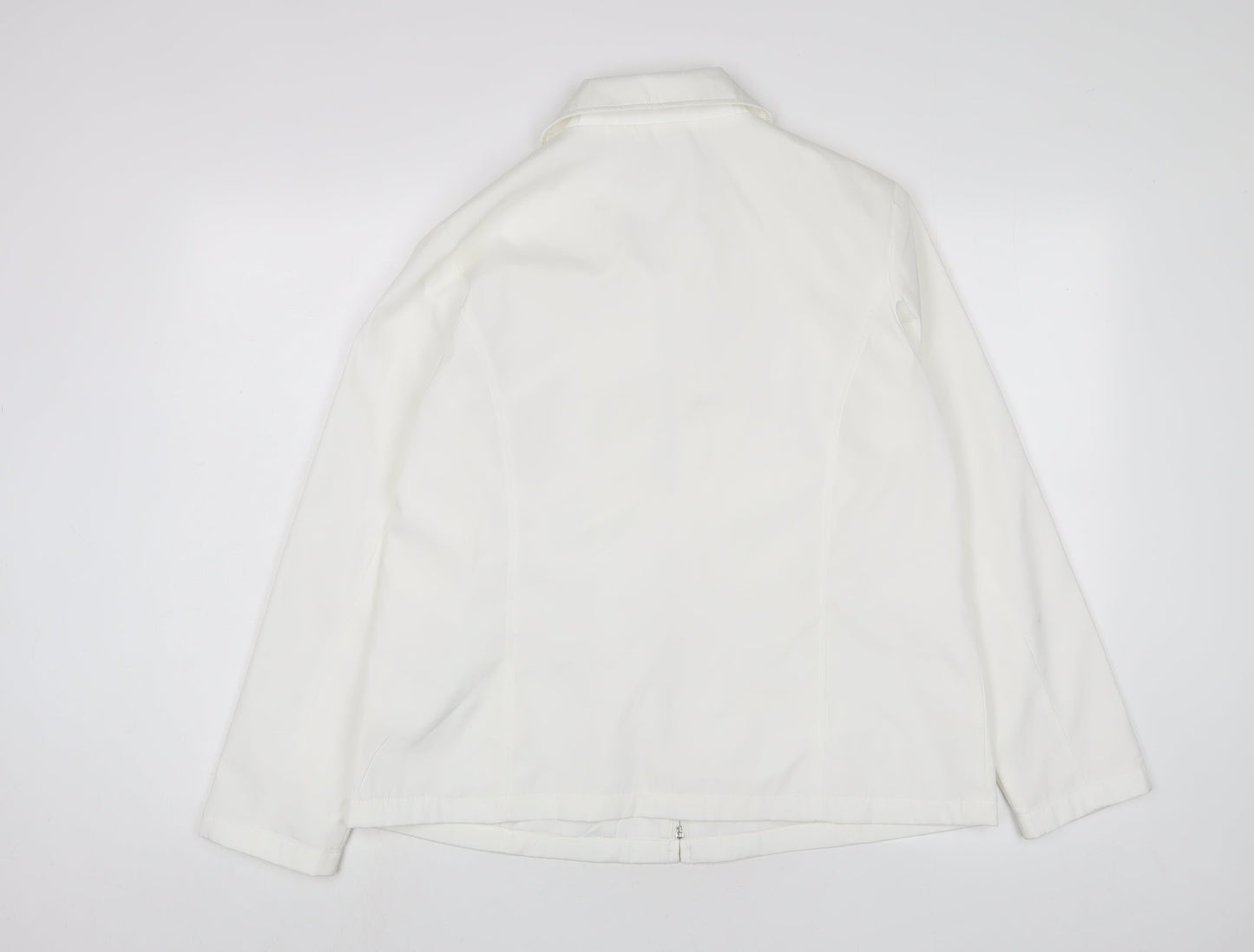 Finesse Womens White Jacket Size 14 Zip