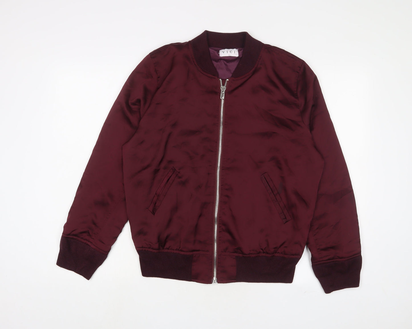 VICI Womens Red Jacket Size L Zip