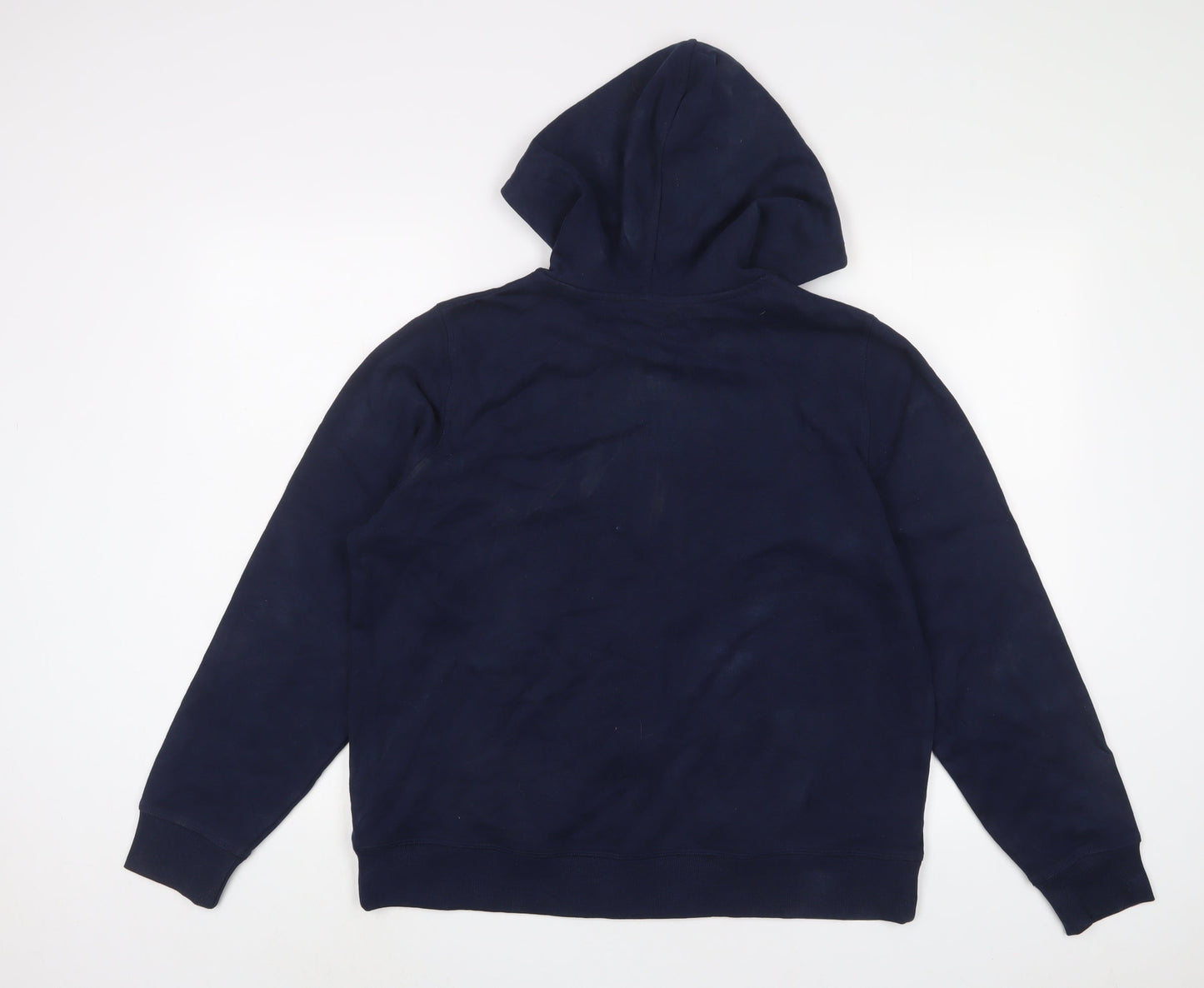 marks and Womens Blue Cotton Full Zip Hoodie Size M Zip