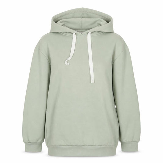 Front view of Miss Selfridge women’s green cotton pullover hoodie, size S, pullover