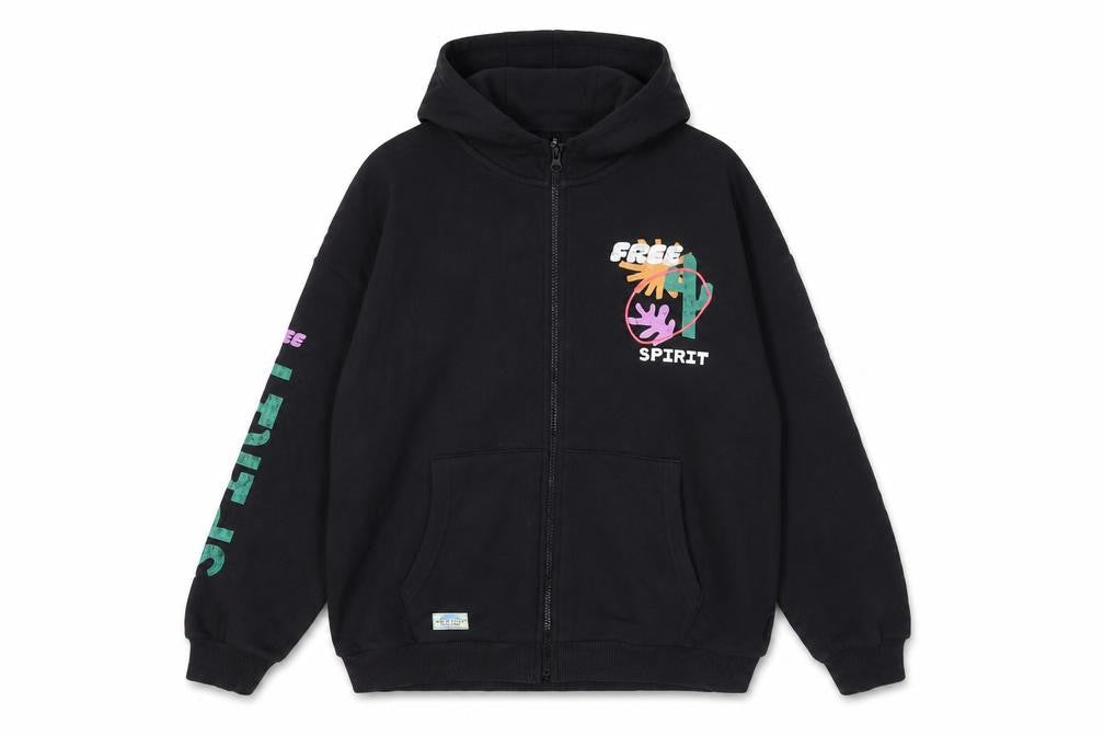 Marks & Spencer Boys Black Cotton Full Zip Hoodie Size 13-14 Years Zip - Free Spirit