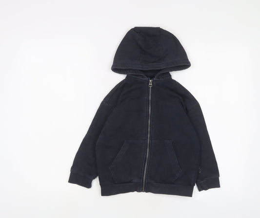 NEXT Boys Blue Cotton Full Zip Hoodie Size 6 Years Zip