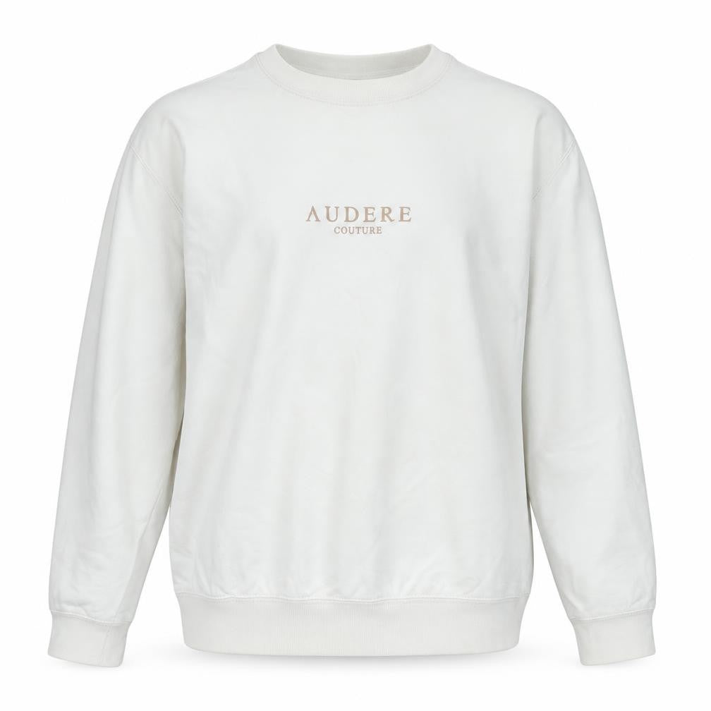 Audere Couture Womens White Polyester Pullover Sweatshirt Size L