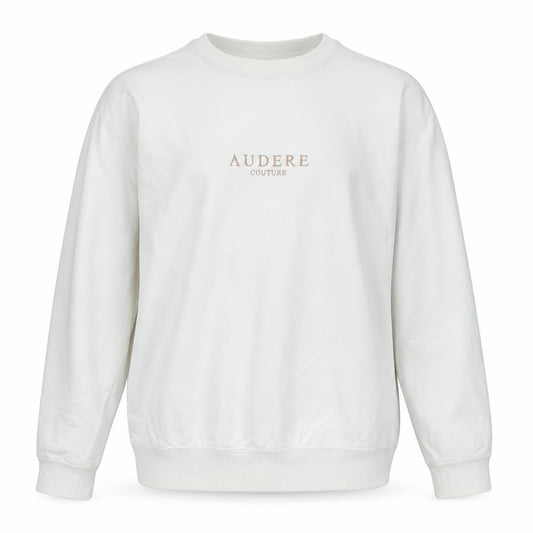 Audere Couture Womens White Polyester Pullover Sweatshirt Size L