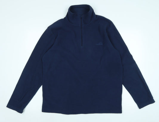 Freedom Trail Mens Blue Polyester Henley Sweatshirt Size M