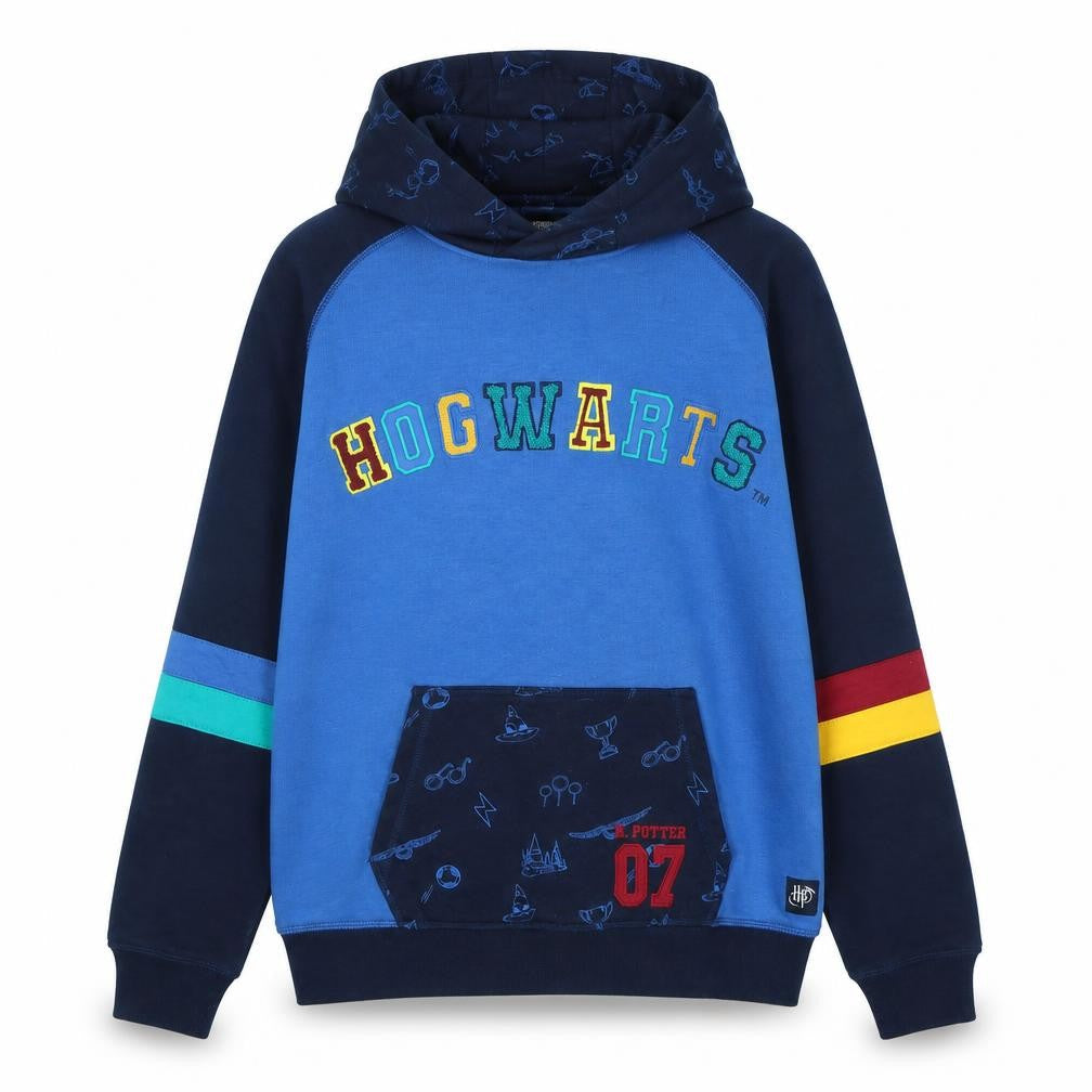 Marks & Spencer Boys Blue Polyester Pullover Hoodie Size 13-14 Years - Hogwarts- Harry Potter