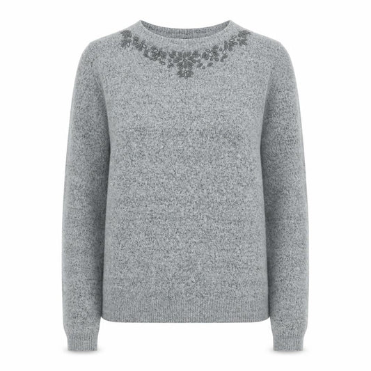Dorothy Perkins Womens Grey Scoop Neck Polyester Pullover Jumper Size 6 - Detailed collar