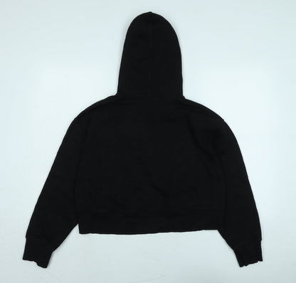 Zara Womens Black Polyester Pullover Hoodie Size S