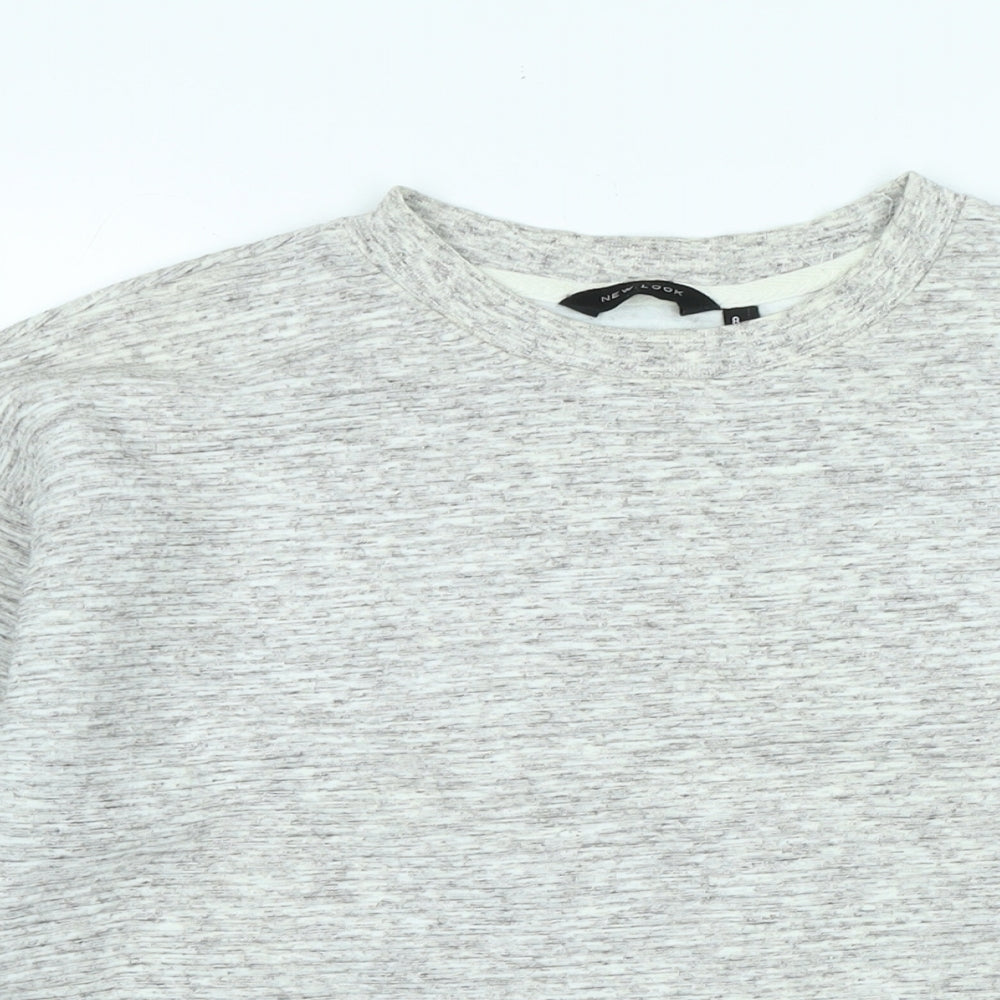 New Look Womens Grey Cotton Pullover Sweatshirt Size M