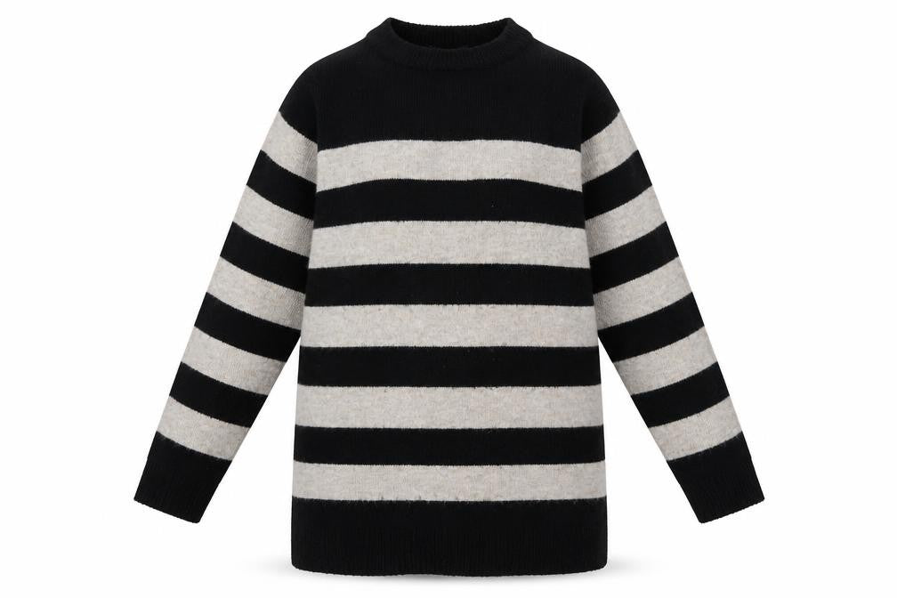 New Look Womens Black Crew Neck Polyester Pullover Jumper Size M