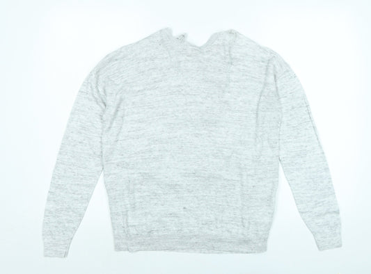 NEXT Womens Grey High Neck Viscose Pullover Jumper Size 16