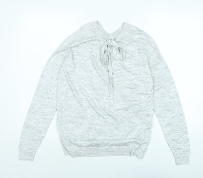 Next Womens Grey High Neck Viscose Pullover Jumper Size 16