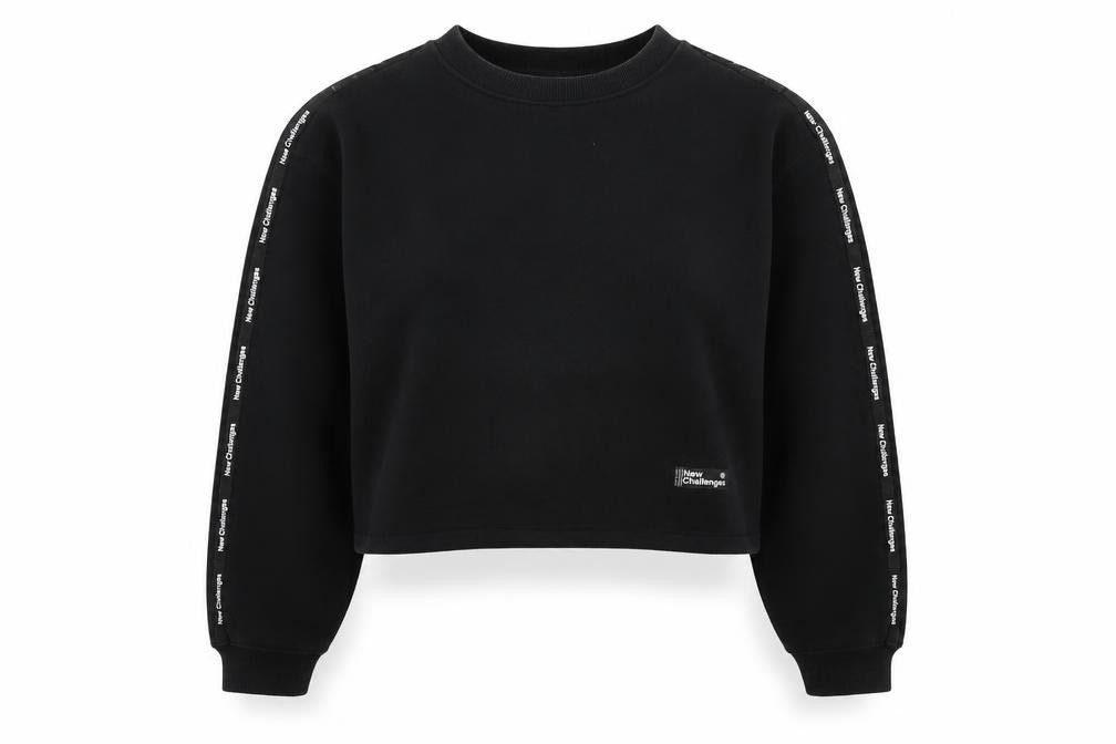 Pull&Bear Womens Black Polyester Pullover Sweatshirt Size L