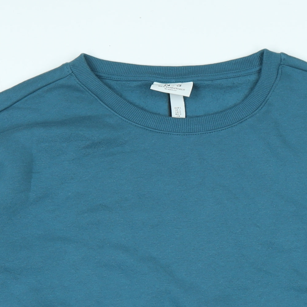 H&M Mens Blue Polyester Pullover Sweatshirt Size L
