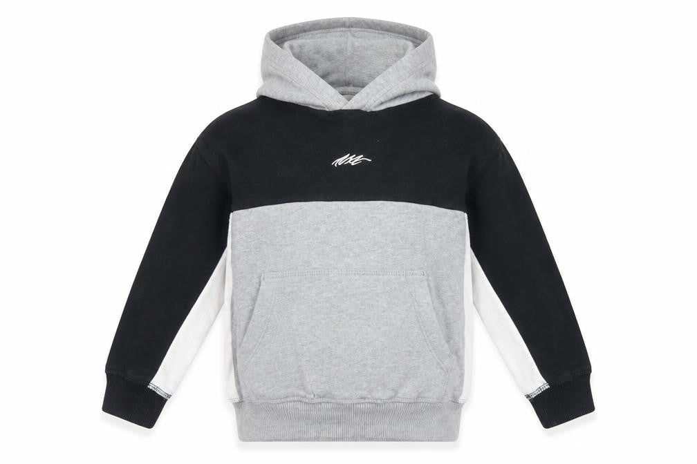 Next Boys Grey Colourblock Cotton Pullover Hoodie Size 5 Years Pullover