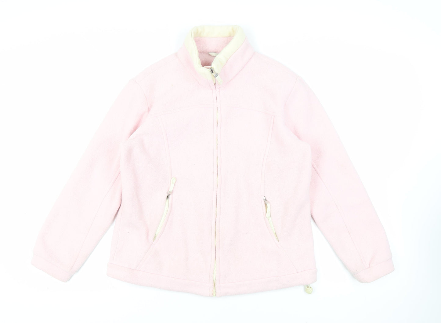 Marks and Spencer Womens Pink Jacket Size 12 Zip - Zipped Pockets