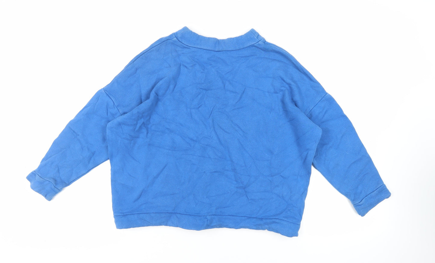 John Lewis Womens Blue Cotton Pullover Sweatshirt Size S Pullover
