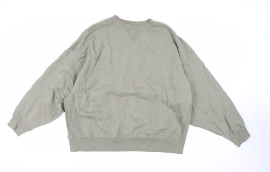 ASOS Womens Green Cotton Pullover Sweatshirt Size 10 Pullover - Oversized