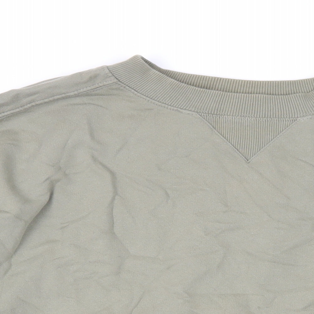 ASOS Womens Green Cotton Pullover Sweatshirt Size 10 Pullover - Oversized
