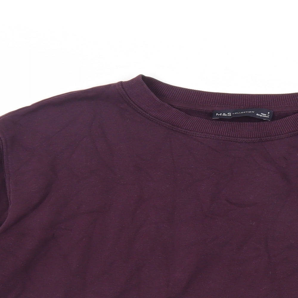 Marks and Spencer Womens Purple Cotton Pullover Sweatshirt Size S Pullover