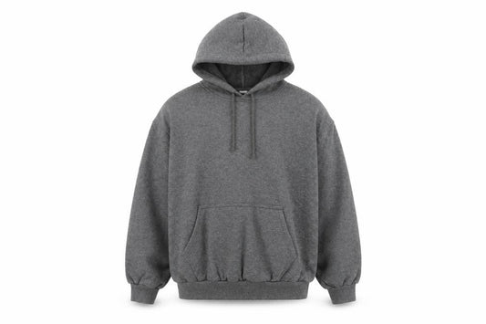 C&A Mens Grey Acrylic Pullover Hoodie Size M - Pockets