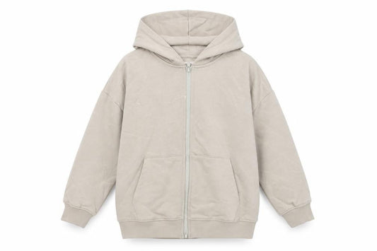 Marks & Spencer Girls Beige Cotton Full Zip Hoodie Size 8-9 Years Zip - Pockets