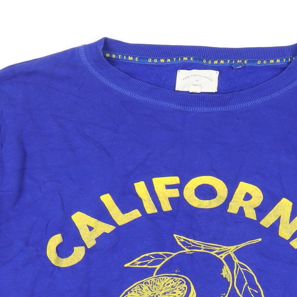NEXT Womens Blue Cotton Pullover Sweatshirt Size 12 Pullover - California