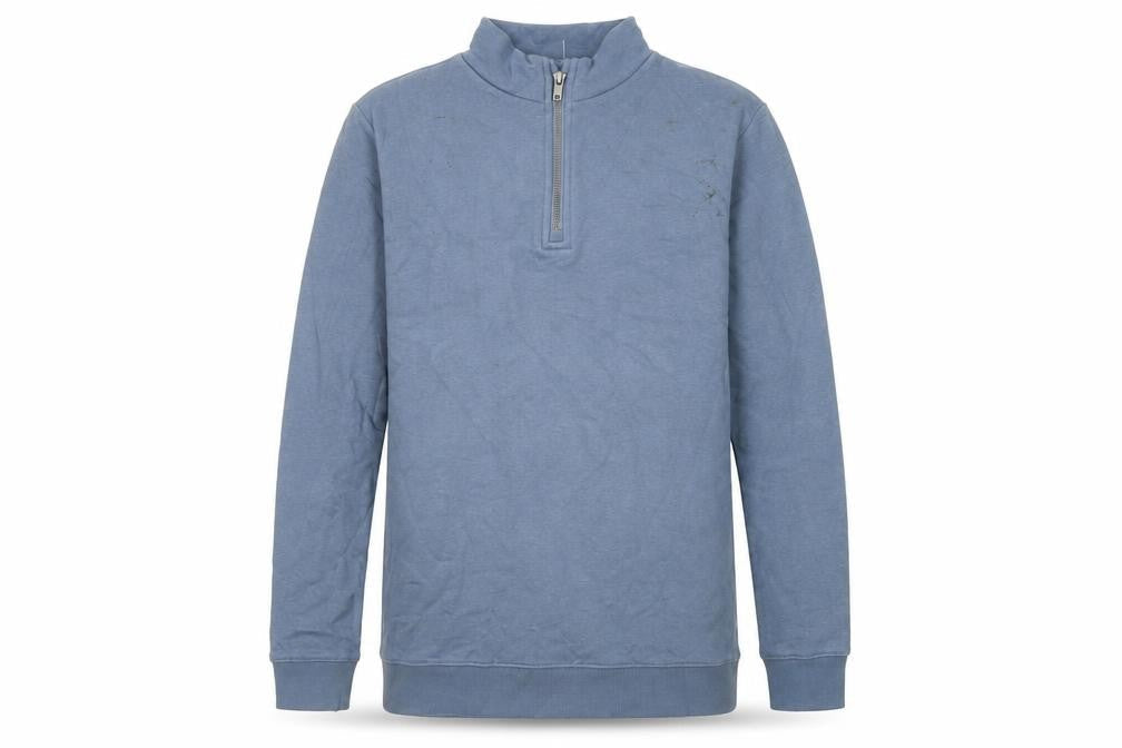 Marks & Spencer Boys Blue Cotton Pullover Sweatshirt Size 13-14 Years Zip