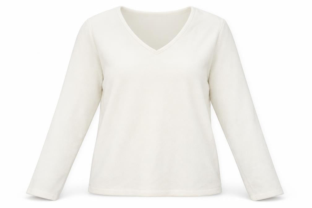 Lands' End Womens Ivory Polyester Pullover Sweatshirt Size L Pullover