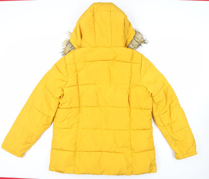 Very Womens Yellow Jacket Size 16 Zip - Hooded