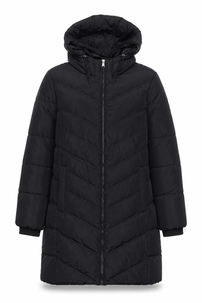Capsule Womens Black Quilted Coat Size 12 Zip - Hooded