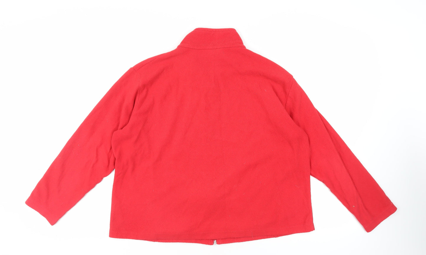 Marks and Spencer Womens Red Jacket Size 22 Zip - Pockets