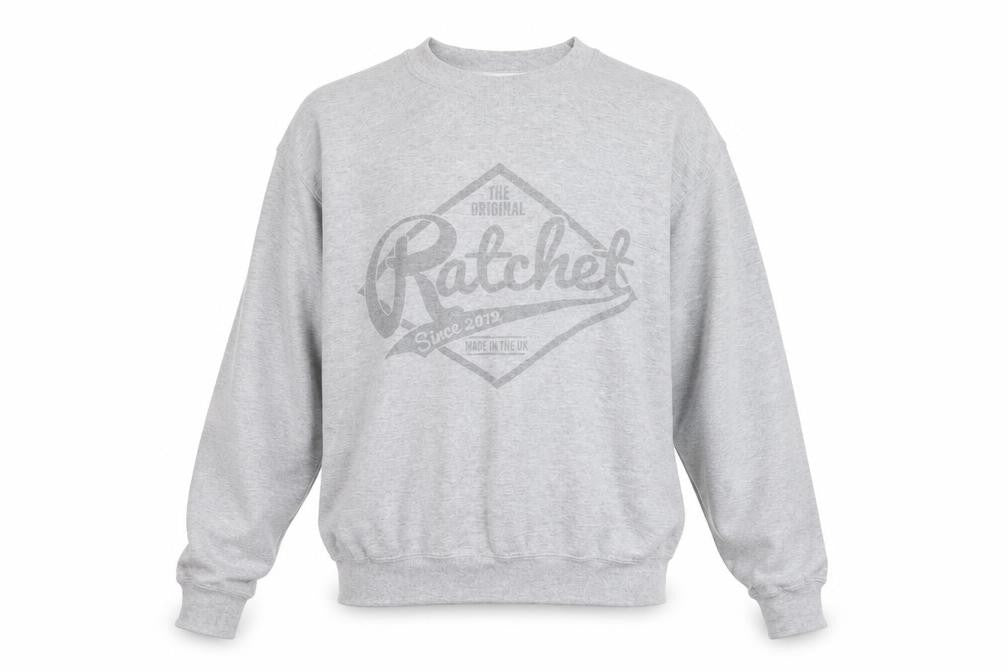 Ratchet Mens Grey Cotton Pullover Sweatshirt Size S - Logo