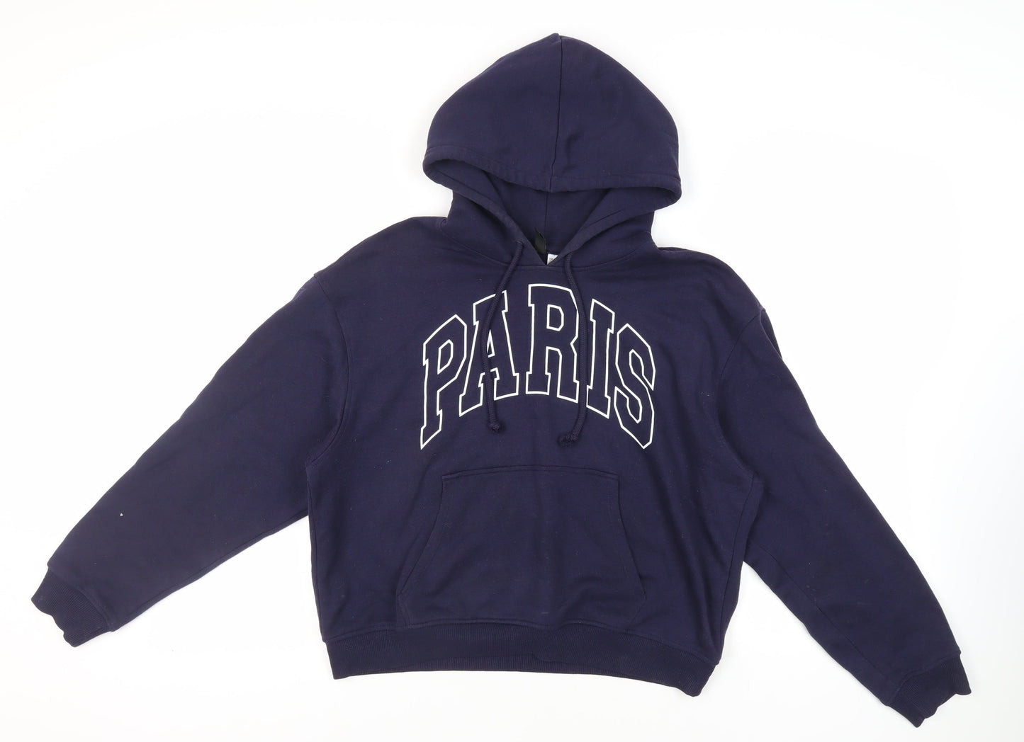 Divided by H&M Womens Blue Cotton Pullover Hoodie Size L Pullover - Paris