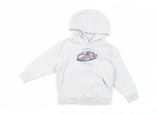 NEXT Boys Grey Cotton Pullover Hoodie Size 5 Years Pullover - Sports Car
