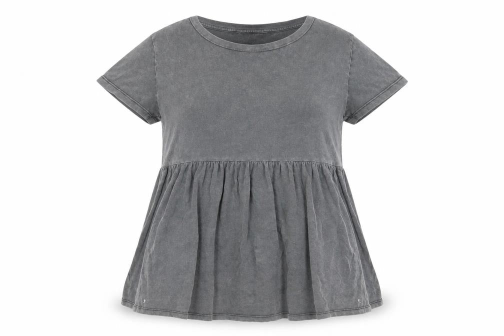 New Look Womens Grey Cotton Basic T-Shirt Size 10 Round Neck